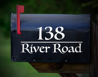 Personalized Mailbox Decal, Custom Vinyl Street Number, House Address Sticker, Curb Appeal Style 1