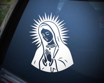Our Lady of Guadalupe Car Decal, Virgen de Guadalupe Vinyl Sticker, Christian Faith Window Sticker