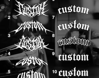 Custom Gothic Metal Font Decal – Personalized Car Sticker, JDM Vinyl Rear Window