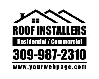 thumbnail interactive-video image 1 of Personalised Builder / Roofer Vinyl Decal Sticker For Car Or Van – Glossy – Choose Your Text – Made In UK 1 of 6