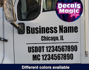 Custom US DOT Truck Decals: Company Logo, Door Lettering
