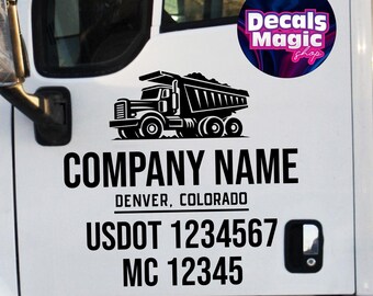 Juego de 2 Calcomanías de Vinilo USDOT Personalizadas - Stickers para Camión Cumplimiento FMCSA Número DOT Vehículo Comercial
