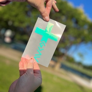 Holographic Cross Decal: Christian Car, Laptop, Tumbler Sticker