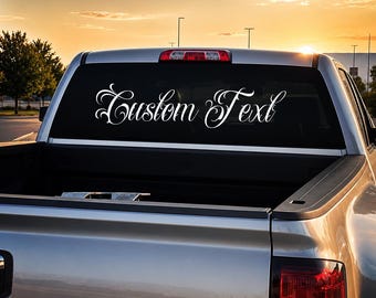 Custom Text Decal Elegant Script Font Personalized Calligraphy Name Vinyl Lettering for Car Window Wedding Business