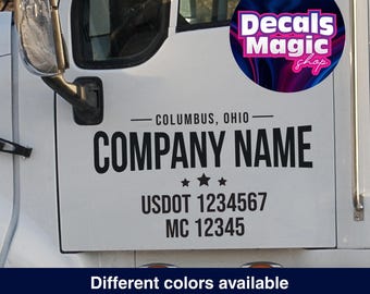 Calcomanías para camiones del USDOT (paquete de 2): letras de vinilo personalizadas, cumplimiento de la normativa de flotas