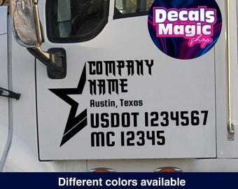 Calcomanías USDOT para Puertas de Camiones - Rotulación Personalizada para Tractocamiones Comerciales, Hotshot y Cumplimiento DOT