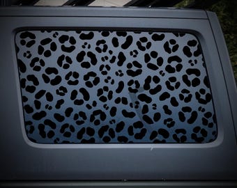 Leopard Print Jeep Wrangler Rear Side Window Decals, Animal Vinyl Graphics (2007-2026)