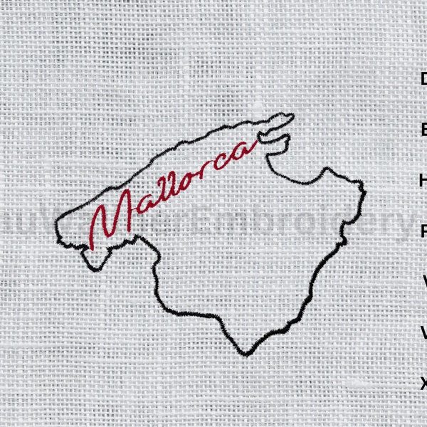 Embroidery file "Mallorca" 10.5 x 8.5 cm. instant download machine embroidery patterns