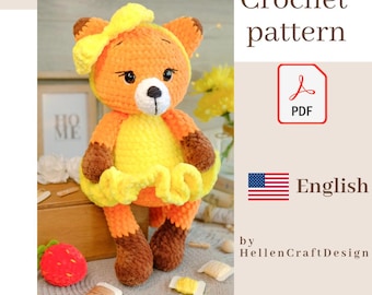 Crochet Fox pattern PDF, Amigurumi forest  animal crochet - English PDF download
