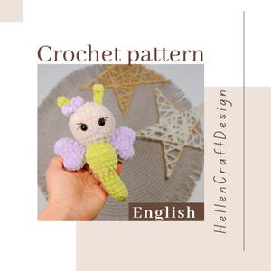 Crochet Dragonfly keychain pattern, Amigurumi pattern - English Pdf