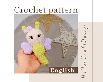 Patroon gehaakte sleutelhanger libelle, amigurumipatroon - Engelse pdf