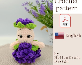 Violet Flower Doll Crochet Pattern, Floral Amigurumi Doll Pattern, Spring Flower Doll, Mother’s Day Gift Crochet Pattern, Plush Doll PDF