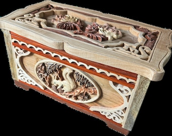 Bellissima scatola del tesoro realizzata a mano e dal design delicato per oggetti personali, regali e ricordi