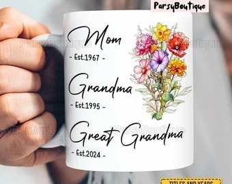 Il momento più importante è la tazza per la famiglia, tazza personalizzata personalizzata, regalo per la mamma, regalo per la festa della mamma, tazza per la festa della mamma, tazze di fiori per la mamma