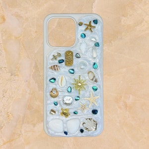 Seashell Phone Case, Aqua Mirage Phone Case, Horoscope Phone Case, Memor Inspired Phone Case, Shells, Charms, Abalone Shells