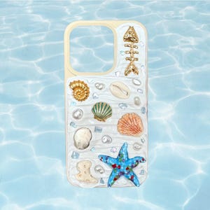 Seashell Mosaic Phone Case, Tidal Treasures Phone Case, Charms Phone Case, mosaic phone case, Seashells, Decoden, Iphone Case