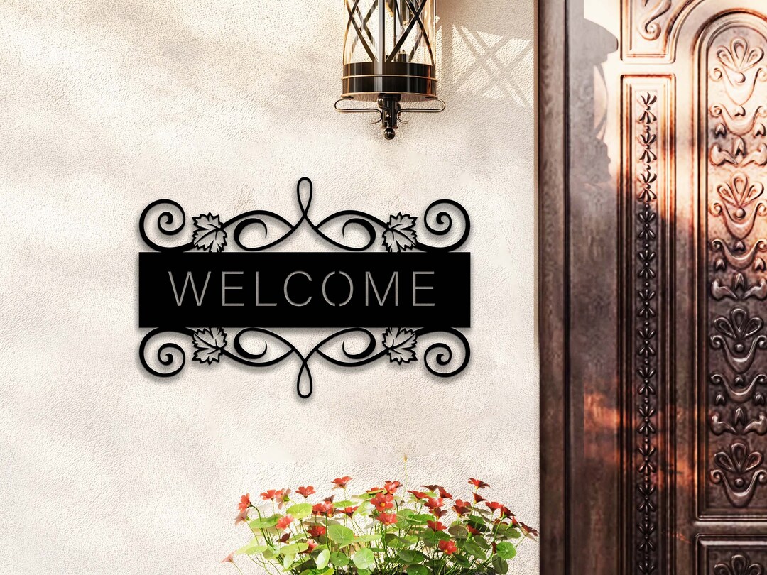 Welcome Metal Front Porch Sign, Custom Front Door Porch Decor, Custom ...