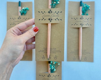 Personalization Seed Pencil, Personalization Kraft Paper, Eco Friendly Seed Pencil, Eco friendly dried flower, Packaging package