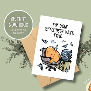 Humour éthique au travail sans effort | Salutations sarcastiques au bureau | drôle de collègue de travail | Téléchargement instantané | La petite pomme de terre