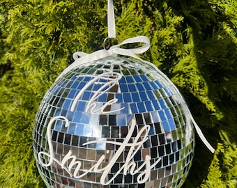 Personalized Large Disco Ball 10 inch, Wedding, Bridal Engagement Shower Sign, Sweetheart Table Decor, Birthday Bachelorette Party