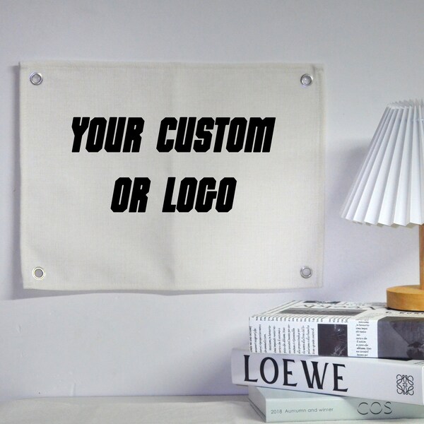 Custom Canvas Banner, Custom Business Name Fabric Banner, Business Logo Banner, Custom Wall Flag<font Dalmation>