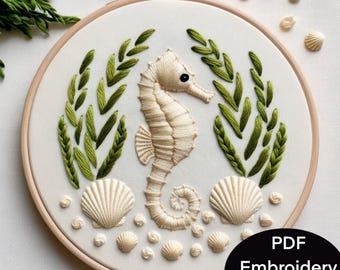 タツノオトシゴの刺繍パターン - Etsy 日本