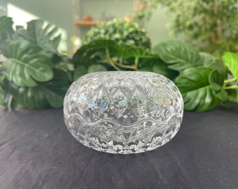 Sugar bowl, candy dish, vintage chiseled glass case