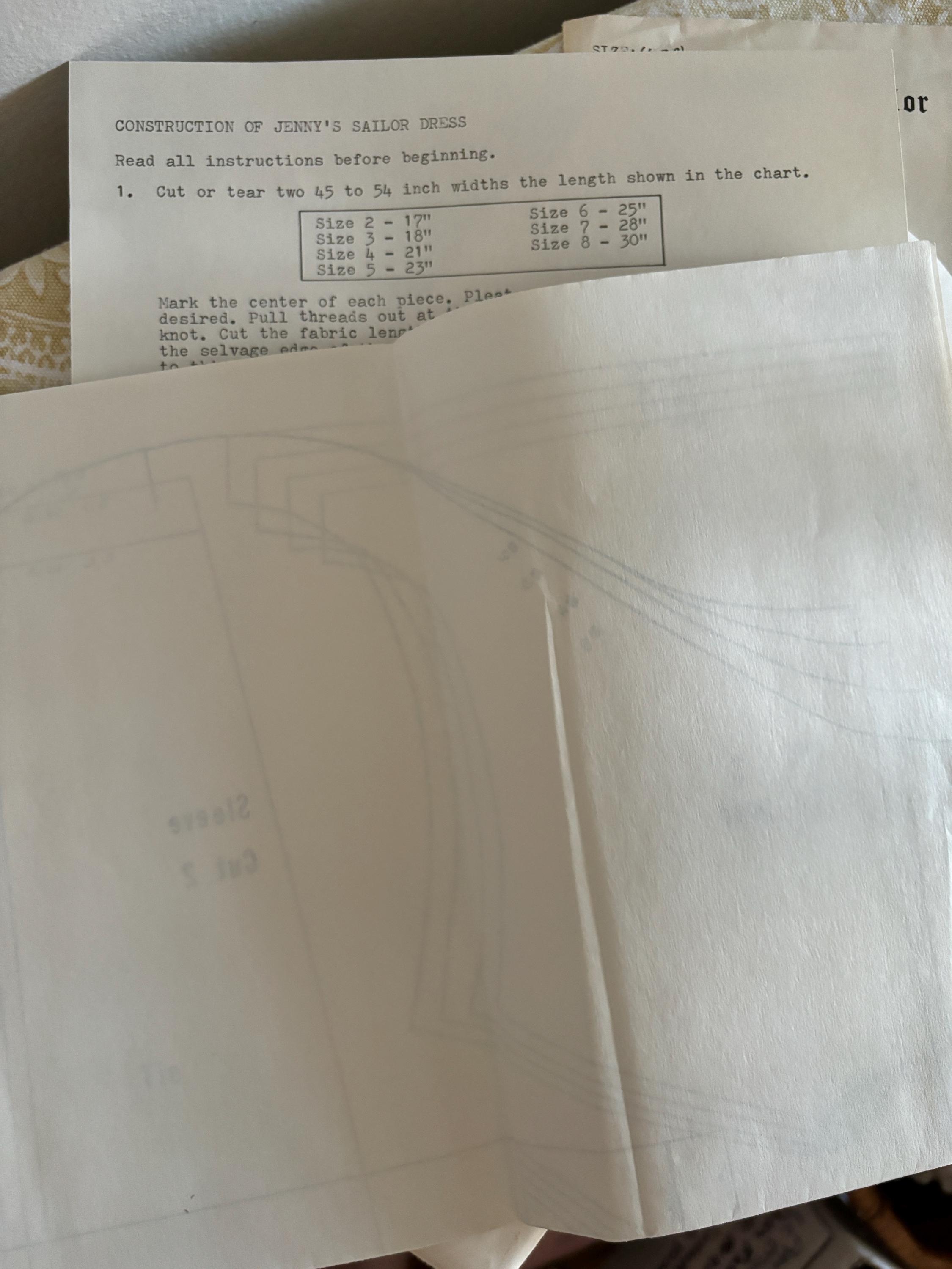 Vintage the Jennifer Collection “jenny’s Sailor Dress” Sewing Patterns ...