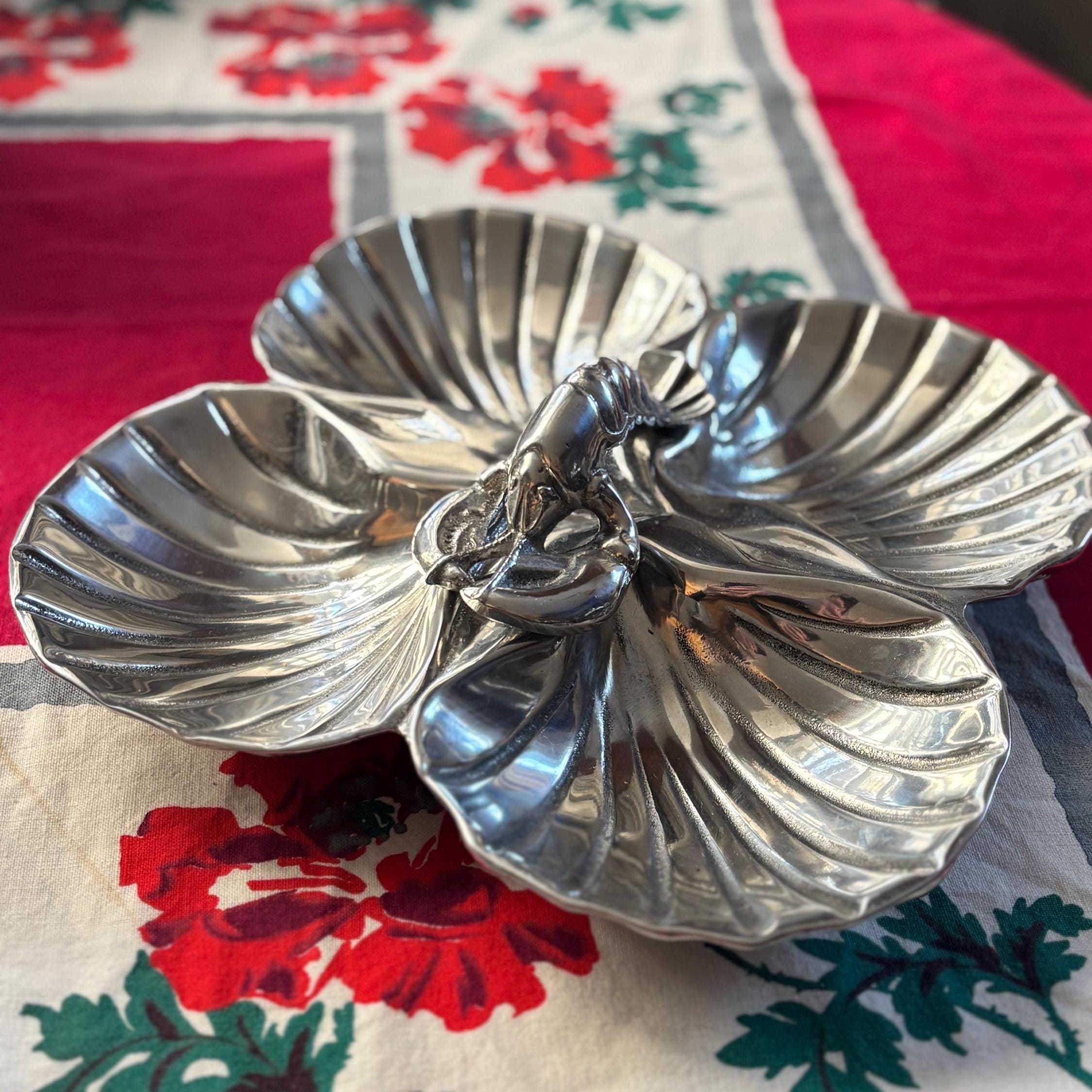 Vintage Pewter Bruce Fox for Wilton Lobster and Clam Shell 4-part