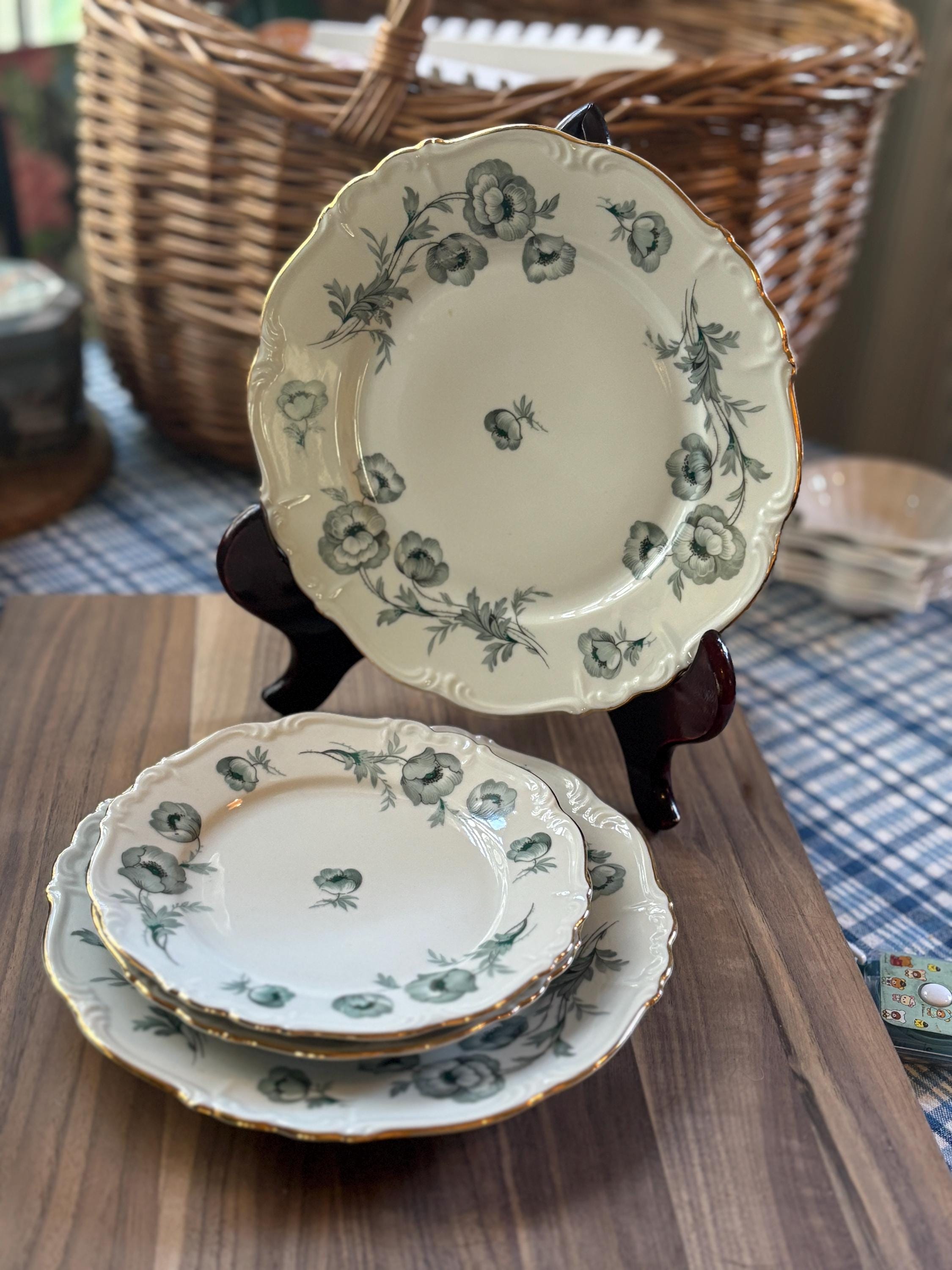 Edelstein Bavaria China Plates: Maria-theresia Sanford Poppy Motif
