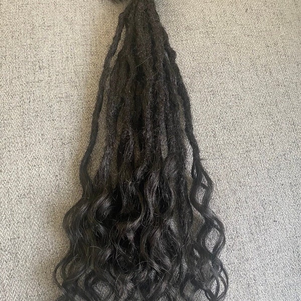 Curly Human hair Dreadlock Extensions 15LOC bundle in sizes 0.5cm -0.8cm