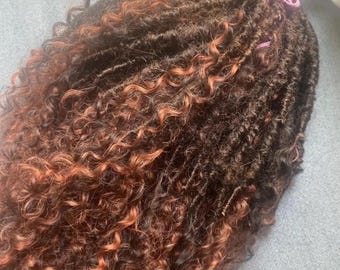 Distressed Boho Locs with Human Hair Curls (18 Locs/Bundle) FAST SHIPPING!