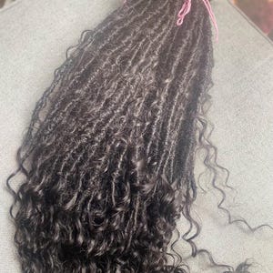 Bohemian locs with human hair deep wave curls