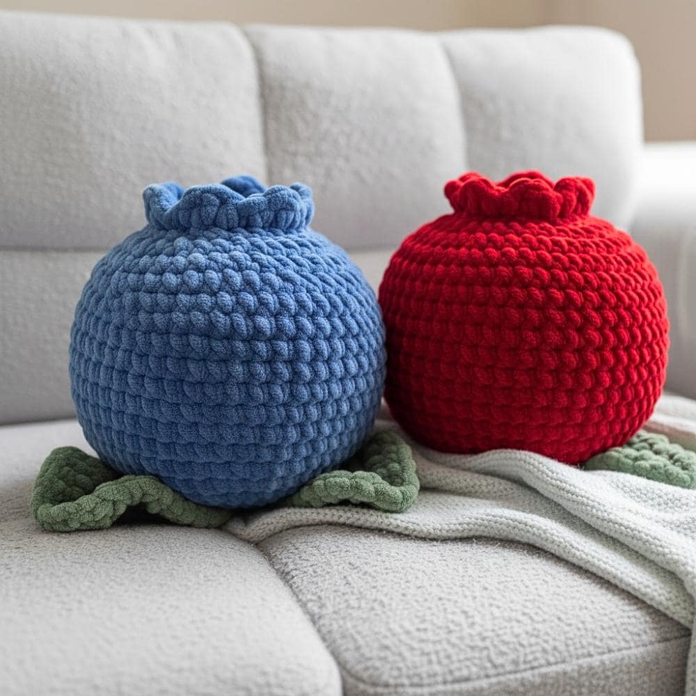 30 Blueberry Crochet Patterns for Fruit-Inspired Amigurumi, Keychains, Plushies, and More 33 Blueberry Fruit Pillow Crochet Pattern