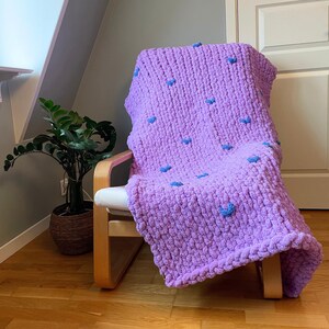 Hand Knit Chenille Throw Blanket: Chunky Knit, Soft Home Decor