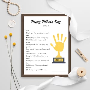 Impronta della mano per la festa del papà stampabile / Impronta della mano per la festa del papà / Regalo ricordo per la festa del papà / Poesia personalizzata stampabile