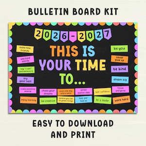 New Year 2026 Bulletin Board Kit This is Your Year, Back to School Teacher Decor, Motivational Student Messages