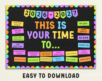 New Year 2026 Bulletin Board Kit This is Your Year, Back to School Teacher Decor, Motivational Student Messages