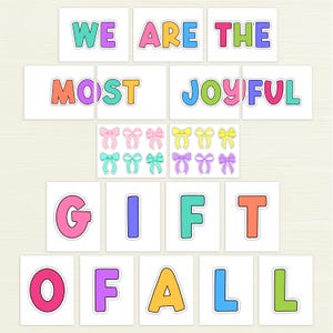 Winter gift box printable elements designed for classroom bulletin cutouts.