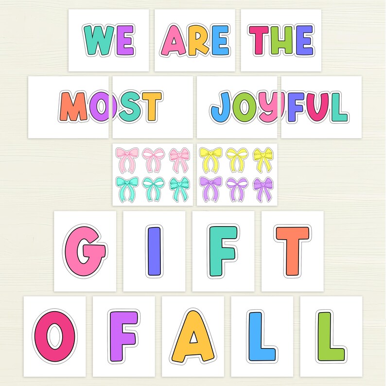 Winter gift box printable elements designed for classroom bulletin cutouts.