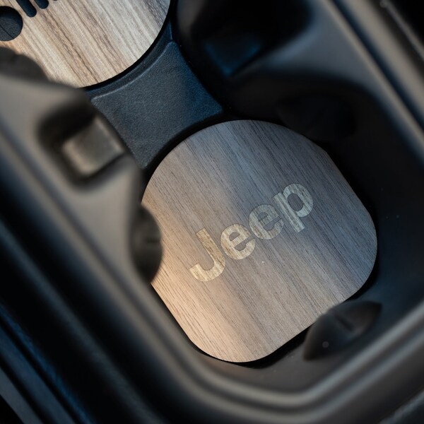 Custom Jeep Wood Cupholder Inserts | 2018-2024 Jeep Wrangler JL | 2020-2024 Jeep Gladiator JT | Wood | Custom Jeep Accessories | Jeep Gifts