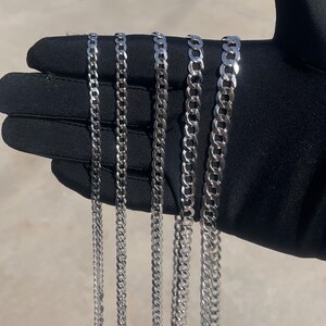 Silver Chain Curb Cuban Link Gift For Him Silver Necklace For Him Anniversary Gift For Him