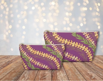Bolsa de maquillaje con motivos florales de Maile y Puakenikeni, accesorios de viaje, regalos isleños