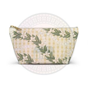 Palaka and Pikake Accessory Pouch w T-bottom