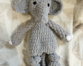 READY TO SHIP Handmade l Elephant crochet snuggler l crochet lovey l baby shower l gifts