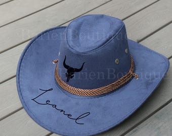 Bohemian Hat, Floral Carved Cowboy Hat, Party Cowboy Hat, Wide Brim Hat, Western Cowboy Hat, Personalized Cowboy Hat,Hat With Windproof Rope