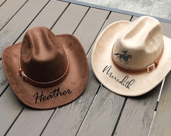 Vegansk mockacowboyhatt, specialdesignad westerncowboyhatt, vintage westernfedora, justerbar storlek