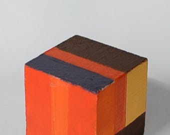 Color Edge Study 13 - Abstract Geometric Cube Sculpture