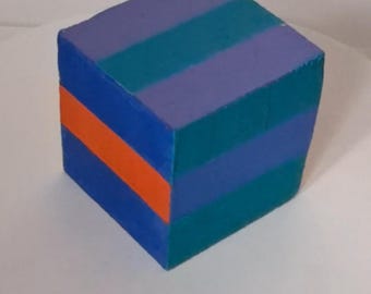 Color-Edge Study 03 - Abstract Geometric Cube Sculpture