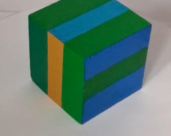 Color-Edge Study 07 -Painted Wood Art Object